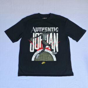 Jordan x Aleali May T-Shirt S Loose Fit Black Authentic Graphic Nike Collab Tee